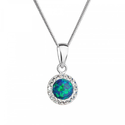 Stříbrný náhrdelník s opálem 32083.1 green