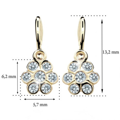 Zlaté dětské naušnice kytičky C1737Z