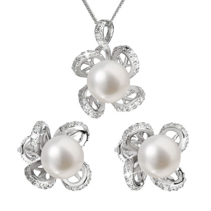 Souprava stříbrných perlových šperků 29016.1