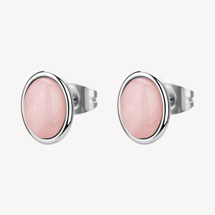 Ocelové náušnice pecky s růženínem Brosway ESSENTIAL BNL146