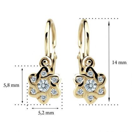 Zlaté dětské náušnice kytičky C2149Z