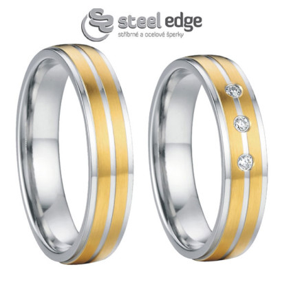 Luxusní ocelové snubní prsteny SPPL011