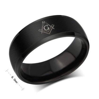 Černý prsten z chirurgické oceli 017B
