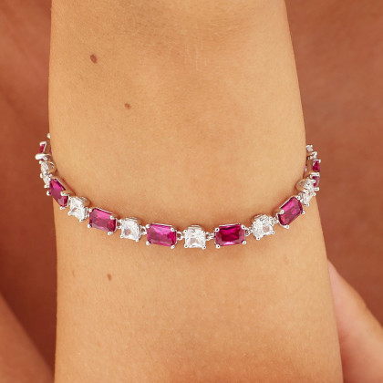 Stříbrný náramek na ruku Brosway Fancy Passion Ruby FPR18