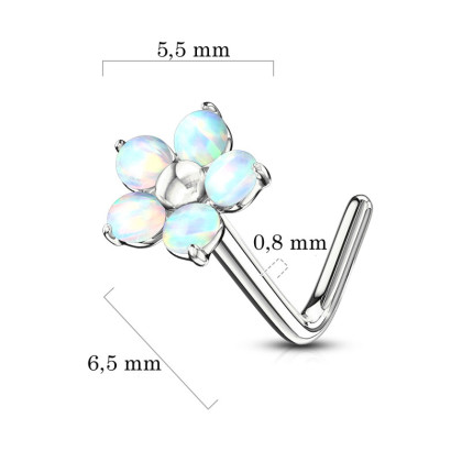 Piercing nosu kytička s opálem SENOL593