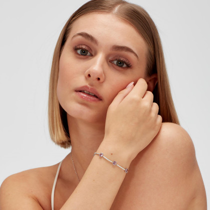 Dámský náramek stříbro se zirkony Brosway Fancy Magic Purple FMP06