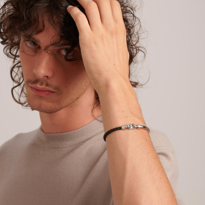 Náramek z oceli a umělé kůže Brosway Knacker BKC19