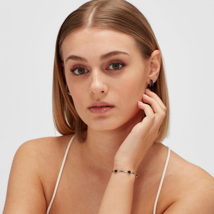 Dámské stříbrné náušnice Brosway Fancy Mistery Black FMB08