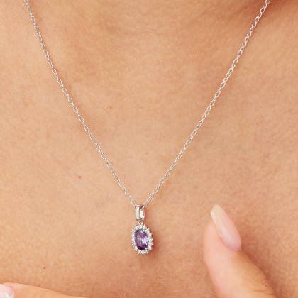 Stříbrný přívěsek na krk Brosway Fancy Magic Purple FMP19