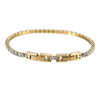 Tenisový náramek z chirurgické oceli s kamínky MBSS19ST-JET