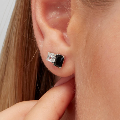 Stříbrná náušnice pecka Brosway Fancy Mistery Black FMB07