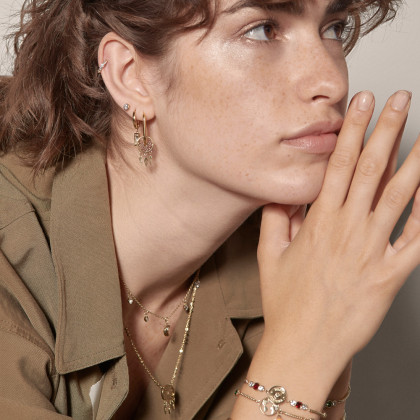 Zlaté ocelová náušnice Brosway Chakra BHKE120