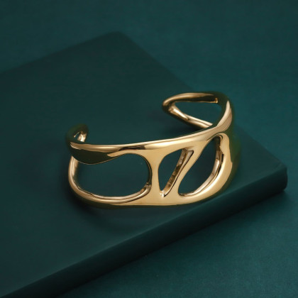 Pevný pozlacený náramek chirurgická ocel MBSG31GD