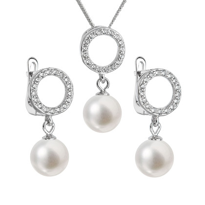 Souprava stříbrných perlových šperků 29013.1