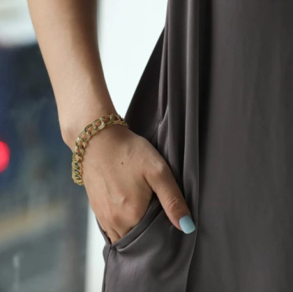 Dámský ocelový náramek zlatý BSS830