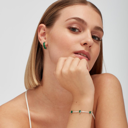 Dámská stříbrná náušnice Brosway Fancy Life Green FLG08