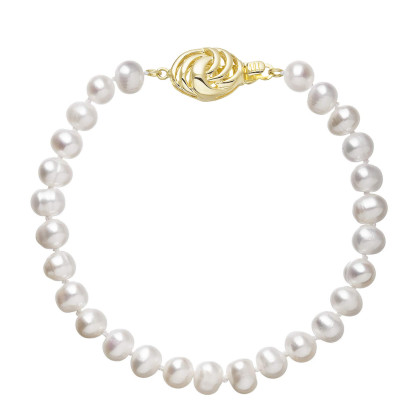 Perlový náramek z říčních perel 923001.1/9265A bílý