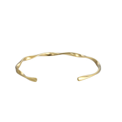Náramek bangle z chirurgické oceli zlatý BSSG202