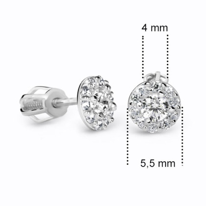 Zlaté náušnice se zirkony Z60167W