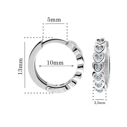 Dětské náušnice z bílého zlata kroužky Cutie Jewellery C3341B Ametyst