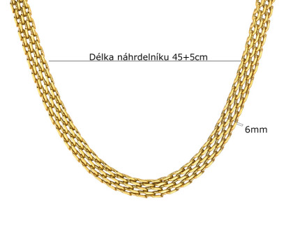 Zlatý náhrdelník z chirurgické oceli SENC1370