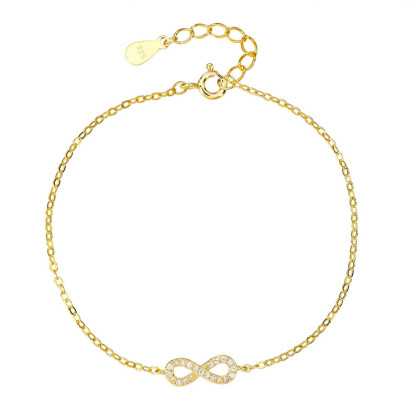 Pozlacený stříbrný náramek nekonečno 3142740001 - Nekonečno