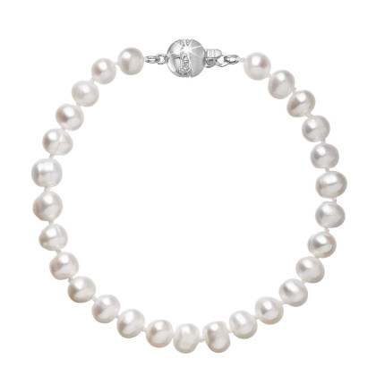 Perlový náramek z říčních perel 823001.1/9266B bílý