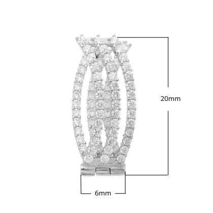 Stříbrné visací náušnice se zirkony 305107007