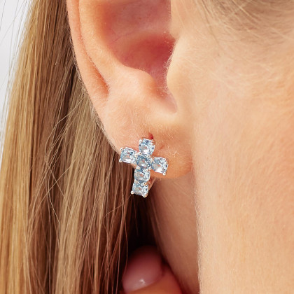 Dámská náušnice se zirkony Brosway Fancy Cloud Light Blue FCL16