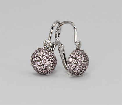 Dětské náušnice z bílého zlata C2747B - Růžová