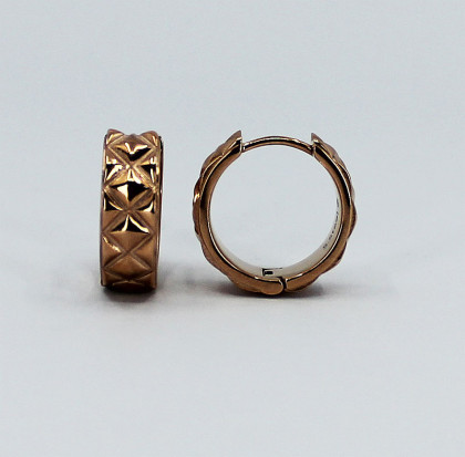 Kruhové náušnice z chirurgické oceli zlaté INORI INER88RG