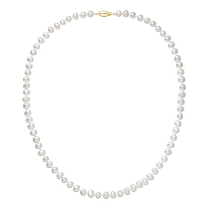 Perlový náhrdelník z říčních perel 922001.1/9271A bílý