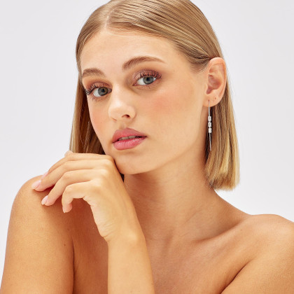 Stříbrná visací náušnice Brosway Fancy Infinite White FIW24