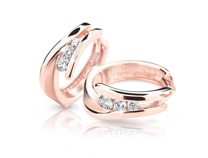 Náušnice z růžového zlata kreole s diamanty DZ6433-1794-80-00-X-4