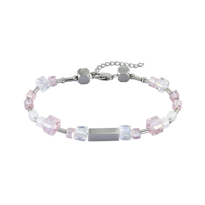 Dámský náramek z chirurgické oceli a korálků BSS815PWH