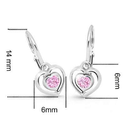 Dětské náušnice srdíčka Cutie Jewellery C2752B-Rozměry