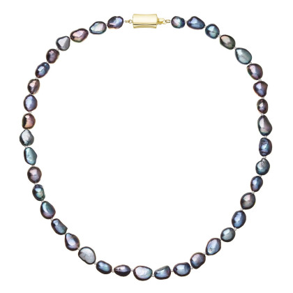 Perlový náhrdelník z říčních perel 922027.3/9267A peacock