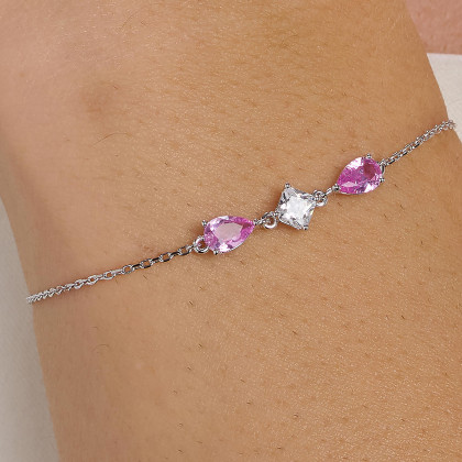 Moderní stříbrný náramek Brosway Fancy Vibrant Pink FVP113