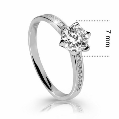 Zásnubní prsten bílé zlato se zirkony Z6149W