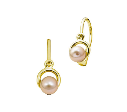 Zlaté dětské perlové náušnice 235-0297Z