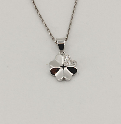 Stříbrný přívěsek se zirkony čtyřlístek 3070560004