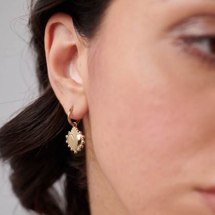 Dámské pozlacené náušnice srdce Brosway Chakra BHKE197