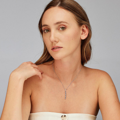 Dámský náhrdelník stříbro se zirkony Brosway Fancy Cloud Light Blue FCL110