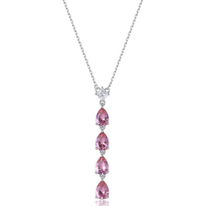 Stříbrný náhrdelník se zirkony Fancy Tender Pink FTP04