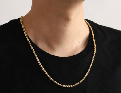 Pozlacený pánský náhrdelník z chirurgické oceli MNSS49GD