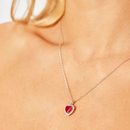 Stříbrný přívěsek se zirkony srdce Brosway Fancy Passion Ruby FPR141