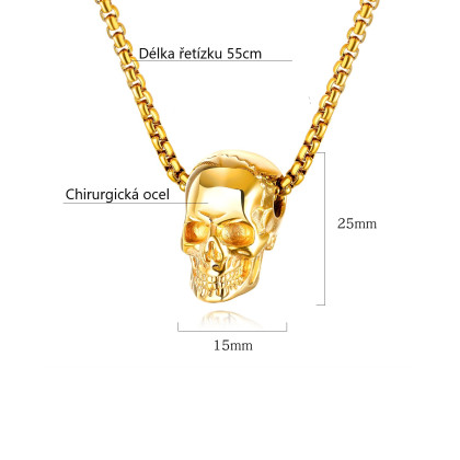 Přívěsek lebka s řetízkem chirurgická ocel JCFGX1513
