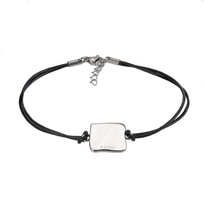 Náramek z kůže a chirurgické oceli BSS870