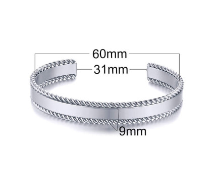 Ocelový pevný náramek SEB405