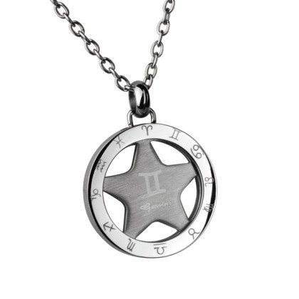 Přívěsek se znamením horoskopu Blížeci z chirurgické oceli PSS64